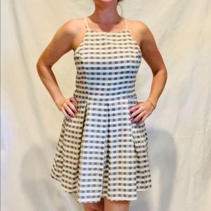 Plaid Cami Dress with Pleated Skirt